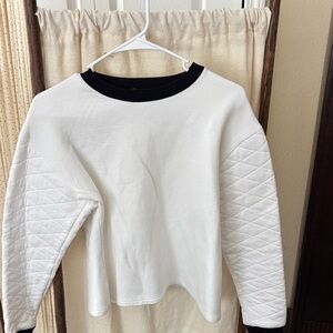 Louis Vuitton White and Black Crew Neck Sweater